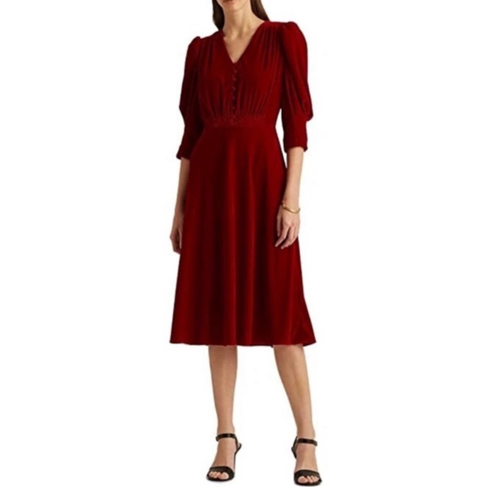 Ralph Lauren Deep Red Midi Dress